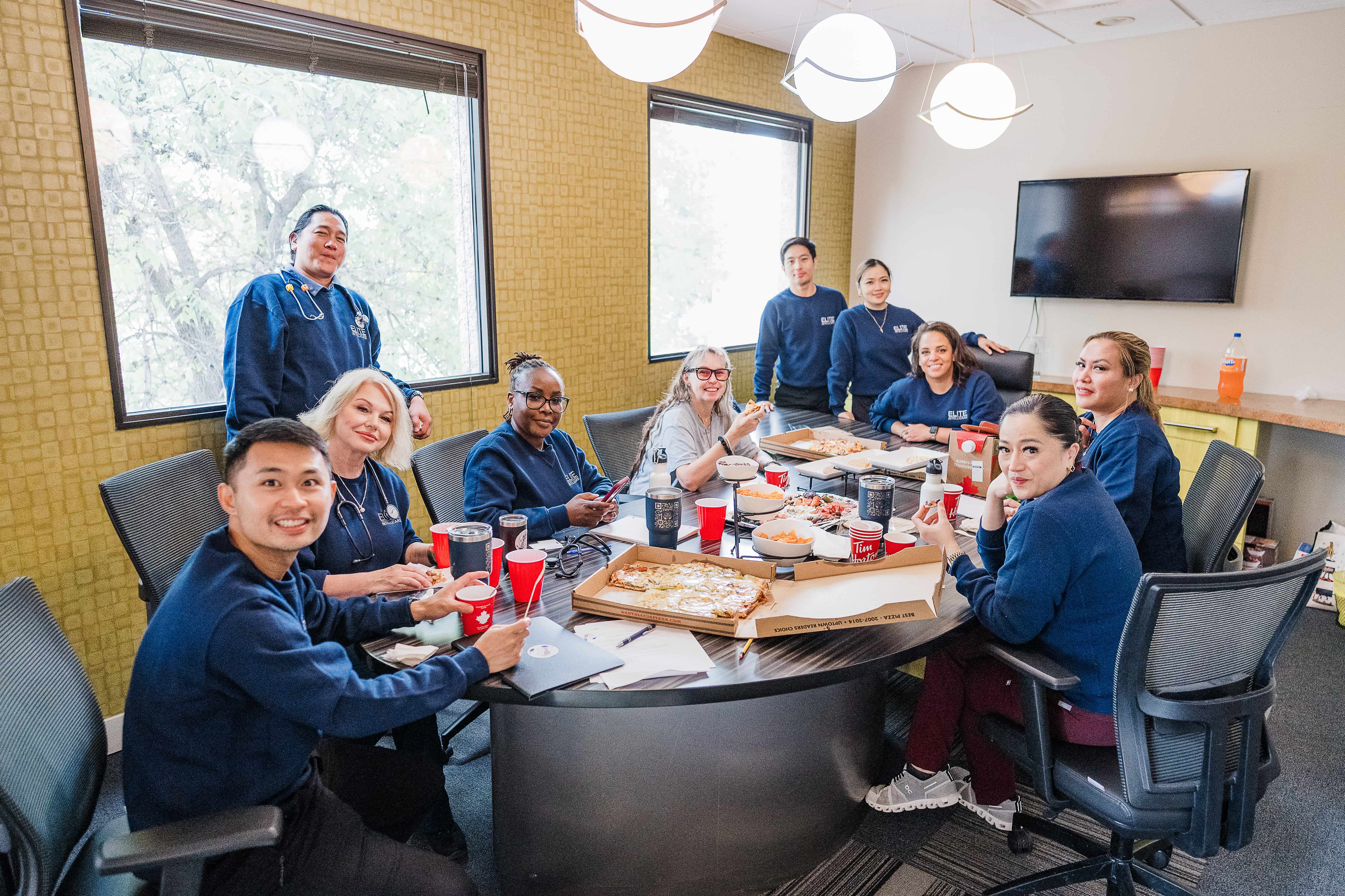 Photo of Elite Staff enjoying breakfast